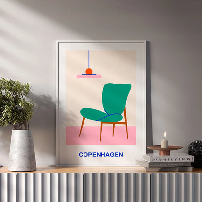 Plakat "Styl Kopenhagi" - Minimalistyczna Grafika Scandi