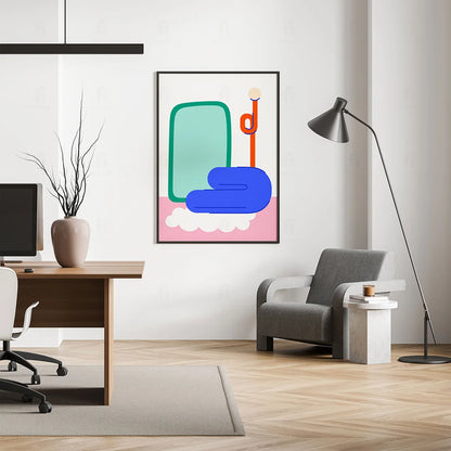 Plakat "Designerski Kącik" - Nowoczesna Grafika w Stylu Scandi