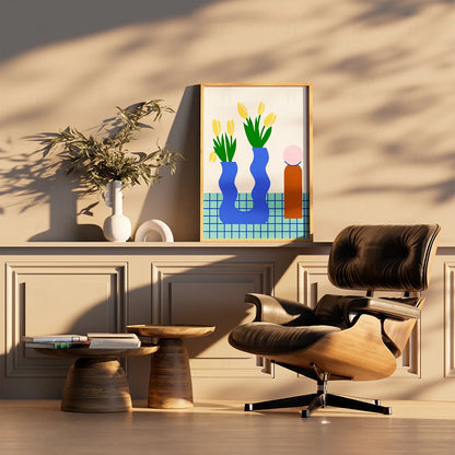 Plakat "Tulipany w Nowoczesnym Wazonie"