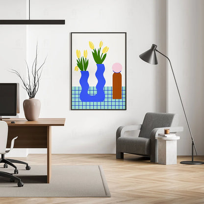 Plakat "Tulipany w Nowoczesnym Wazonie"