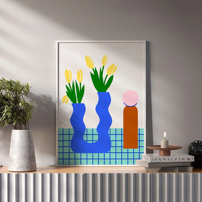Plakat "Tulipany w Nowoczesnym Wazonie"