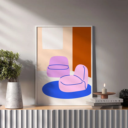 Plakat "Pastelowy Kącik" - Minimalistyczna Grafika Scandi
