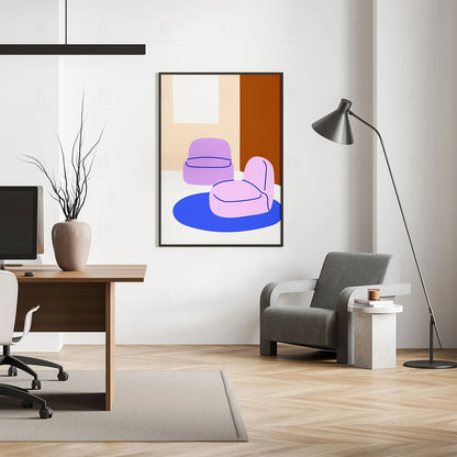 Plakat "Pastelowy Kącik" - Minimalistyczna Grafika Scandi