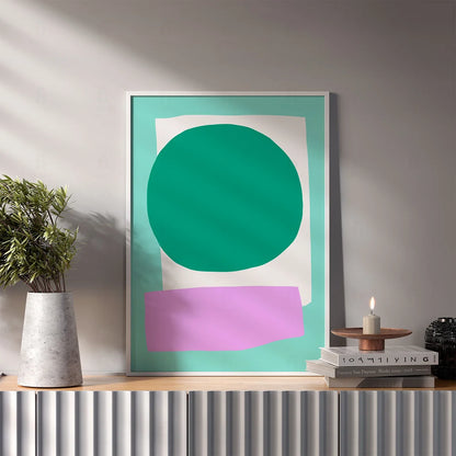 Plakat "Zielona Forma Abstrakcyjna" - Minimalistyczna Grafika
