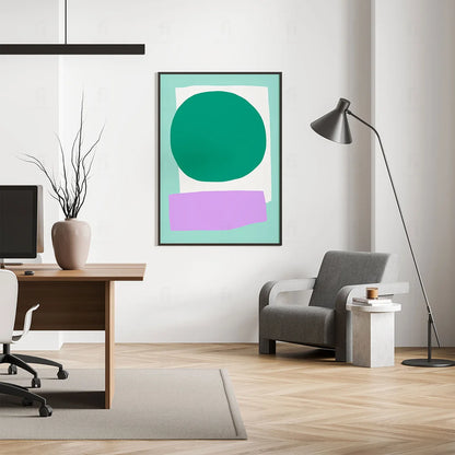 Plakat "Zielona Forma Abstrakcyjna" - Minimalistyczna Grafika