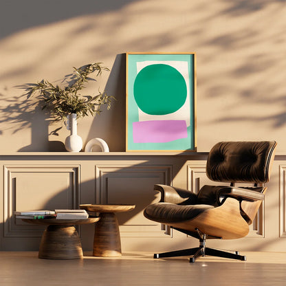 Plakat "Zielona Forma Abstrakcyjna" - Minimalistyczna Grafika