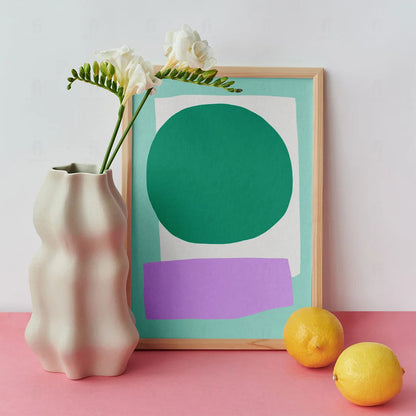 Plakat "Zielona Forma Abstrakcyjna" - Minimalistyczna Grafika