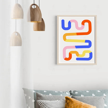 Plakat "Abstrakcyjne Linie" - Kolorowa Grafika Nowoczesna