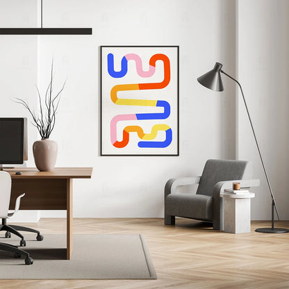 Plakat "Abstrakcyjne Linie" - Kolorowa Grafika Nowoczesna