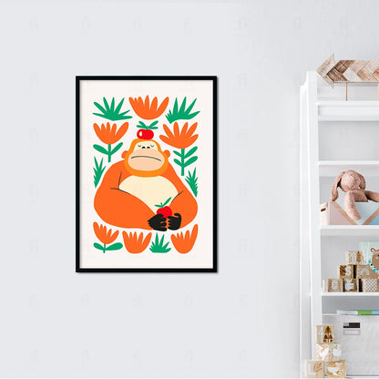 Plakat "Spokojny Goryl" - Grafika ze Zwierzętami do Pokoju Dziecka