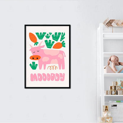 Plakat "Wesoła Krowa" - Radosna Grafika do Pokoju Dziecka