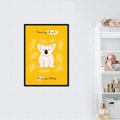 Plakat "Motywacyjny Koala" - Grafika z Pozytywnym Przesłaniem