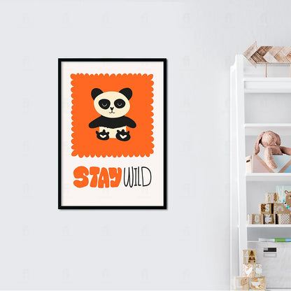 Plakat "Panda - Zostań Dziki" - Grafika z Pozytywnym Przesłaniem
