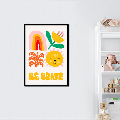 Plakat "Bądź Odważny" - Inspirująca Grafika dla Dzieci
