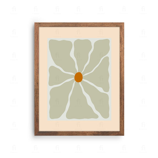 Plakat "Spokojny Kwiat - Żółty" - Minimalistyczna Grafika - Outlet